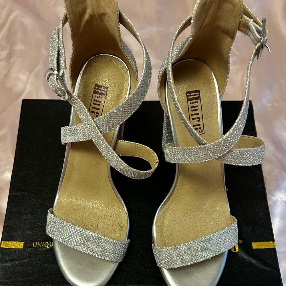 Silver Strappy Heels - Picture 2 of 8